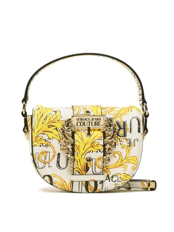  Versace Jeans Couture Baroque Buckle Shoulder Bag [White]