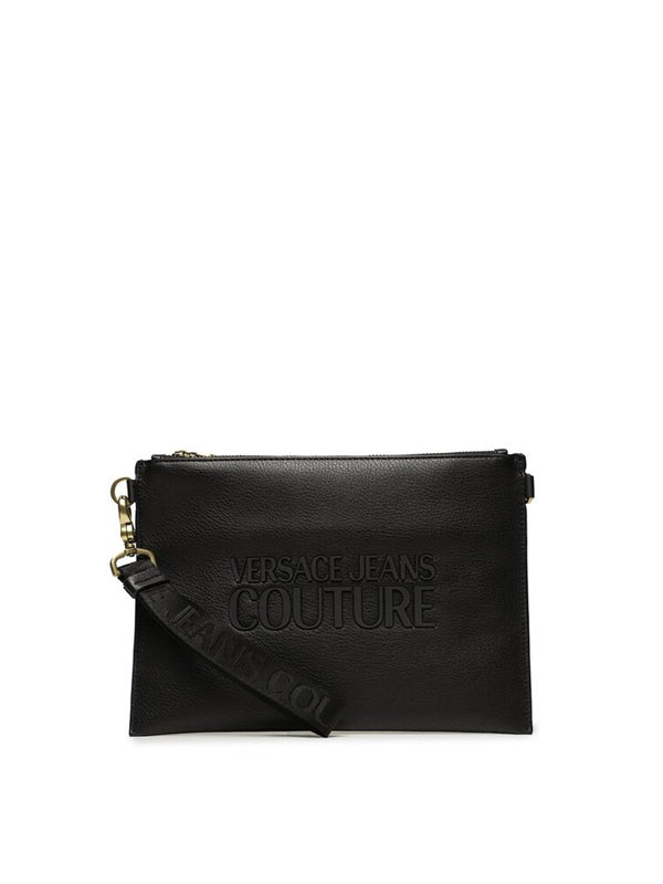 Versace Jeans Couture Logo Plaque Clutch Bag black