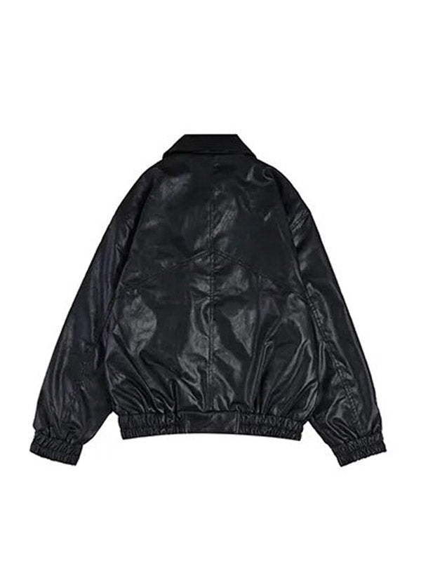 Vintage Leather Jacket in Black Color 2