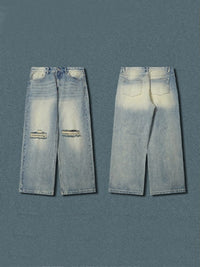 Washed Ripped Baggy Wide Leg Jeans 11