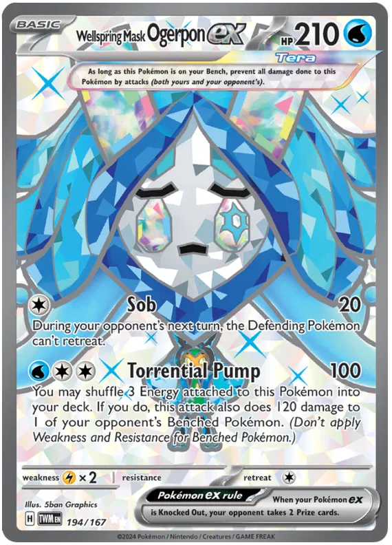 [Collector Troves] Pokemon Scarlet & Violet Twilight Masquerade Wellspring Mask Ogerpon ex Card (#194)