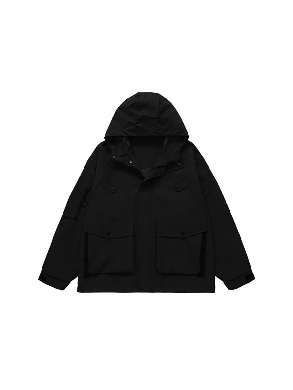 Wind and Waterproof Jacket (with mini compass on zip) in Black Color