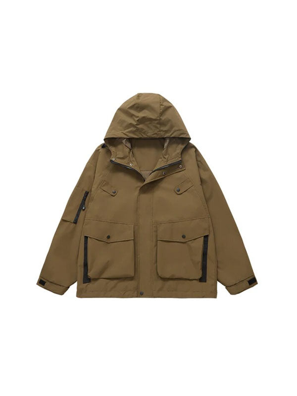 Wind and Waterproof Jacket (with mini compass on zip) in Brown Color