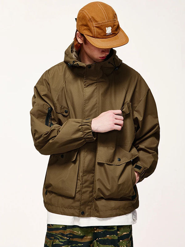 Wind and Waterproof Jacket (with mini compass on zip) in Brown Color 6