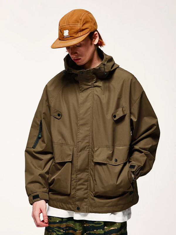 Wind and Waterproof Jacket (with mini compass on zip) in Brown Color 7