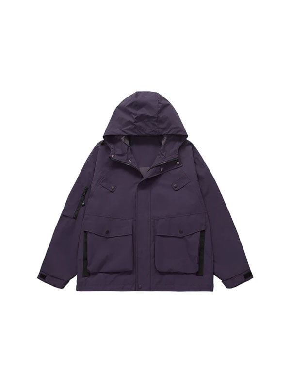 Wind and Waterproof Jacket (with mini compass on zip) in Purple Color