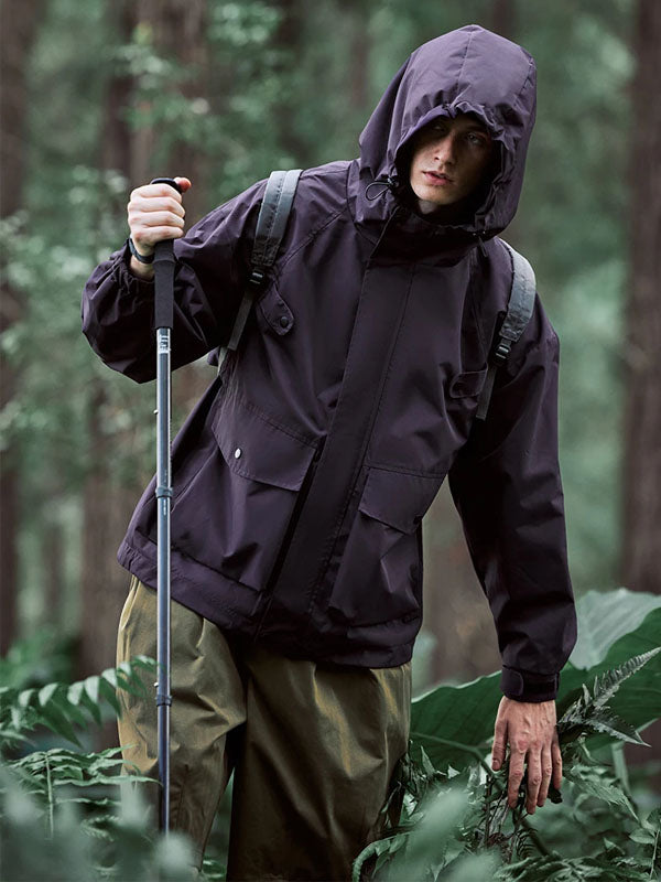 Wind and Waterproof Jacket (with mini compass on zip) in Purple Color 2