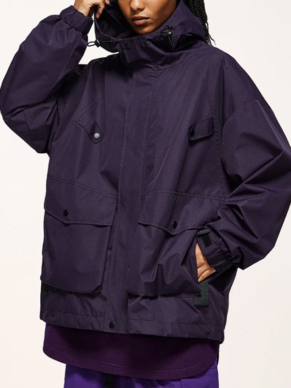 Wind and Waterproof Jacket (with mini compass on zip) in Purple Color 4