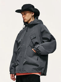 Windbreaker Jacket in Dark Grey Color 2