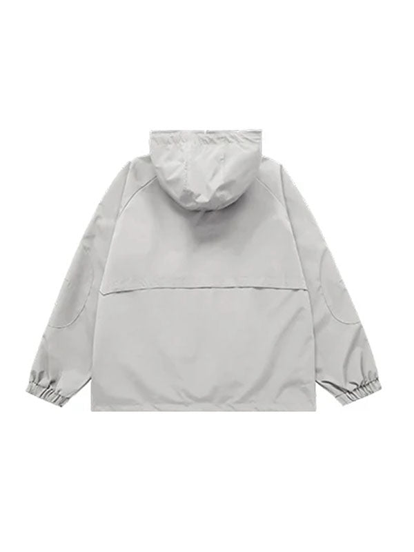 Windbreaker Jacket in Light Grey Color 2