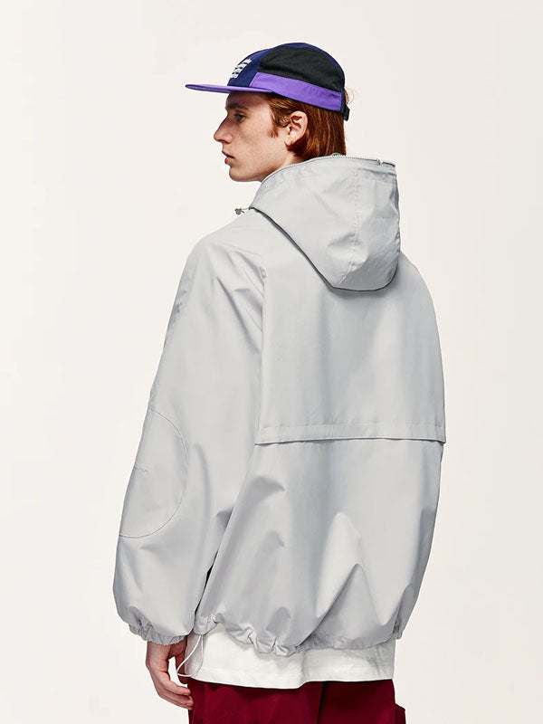 Windbreaker Jacket in Light Grey Color 3