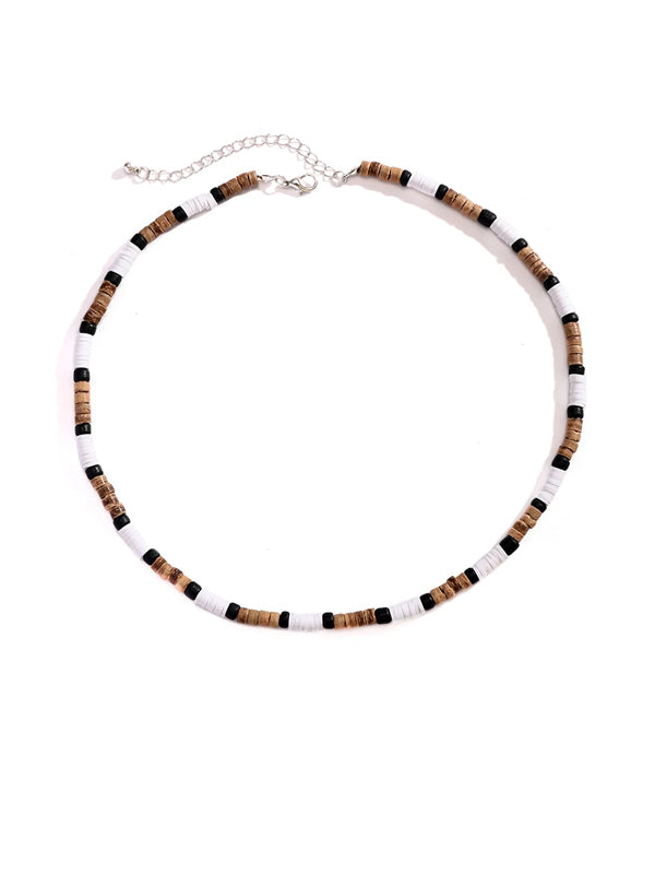 Wood & Clay Beads Necklace