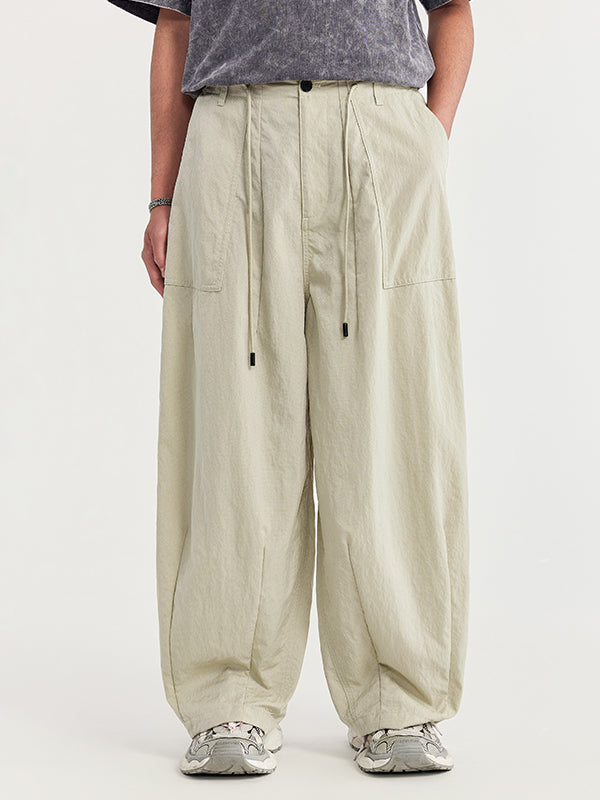 Wrinkled Baggy Pants in Khaki Color 3