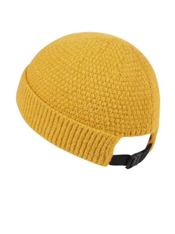Yellow Beanie with Strap