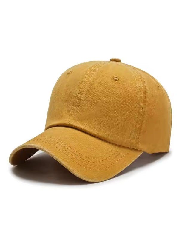 Yellow Plain Washed Baseball Cap