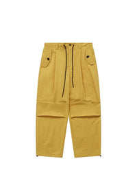 Yellow Wide Leg Parachute Pants