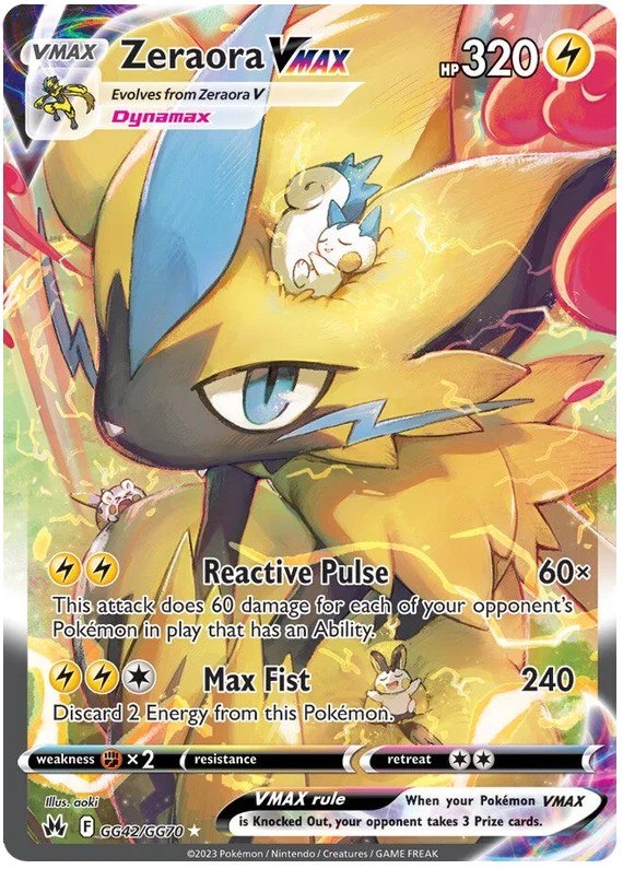  Pokemon Sword & Shield Crown Zenith Zeraora VMAX Card