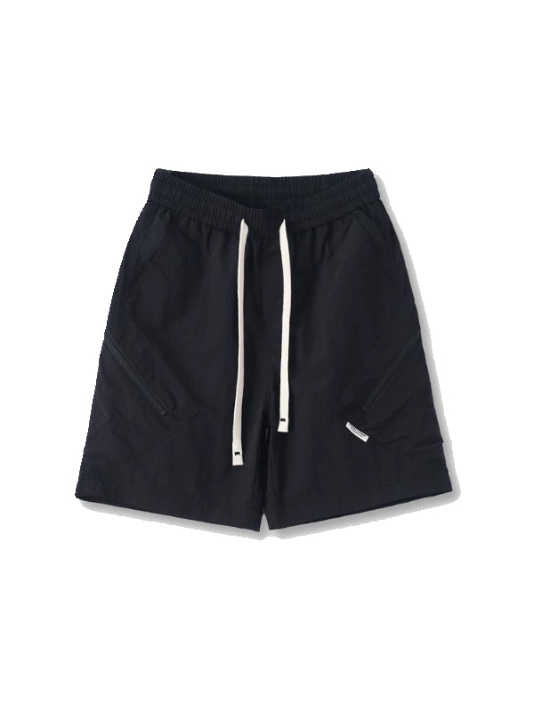 Zip Pocket Adventure Shorts in Black Color