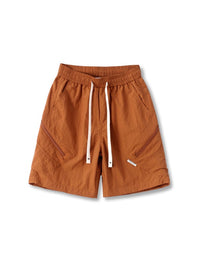 Zip Pocket Adventure Shorts in Burnt Orange Color