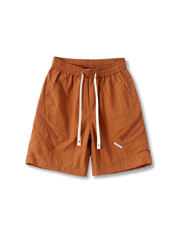 Zip Pocket Adventure Shorts in Burnt Orange Color