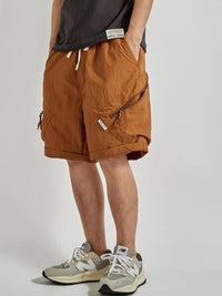 Zip Pocket Adventure Shorts in Burnt Orange Color 2