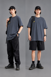 Essential Tech Relaxed-Fit T-Shirt in Grey Blue Color