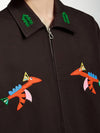 Jacket with Embroidery in Brown Color 9