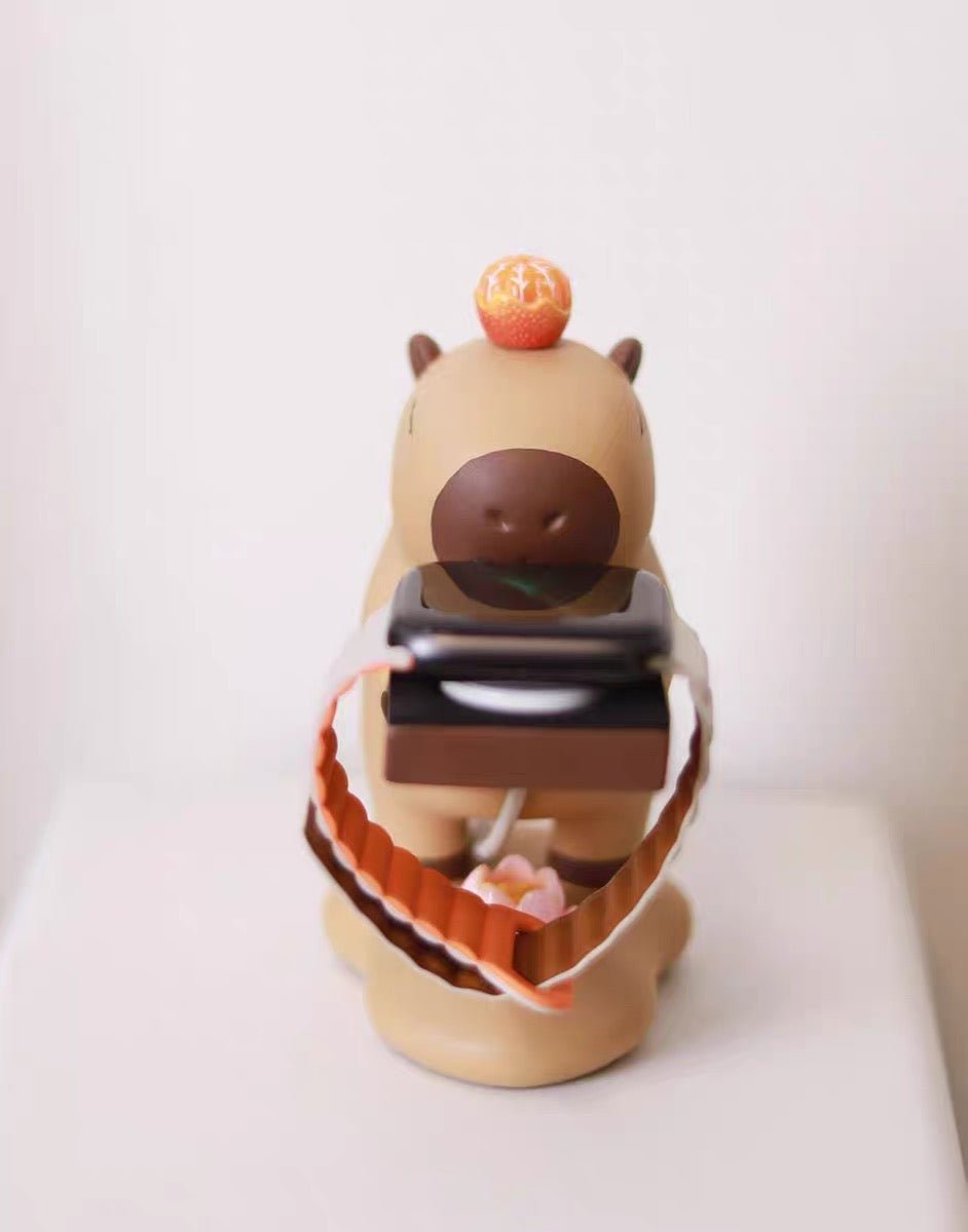 Capybara Apple Watch Charger Stand Desk Organizer (Lotus+Orange)