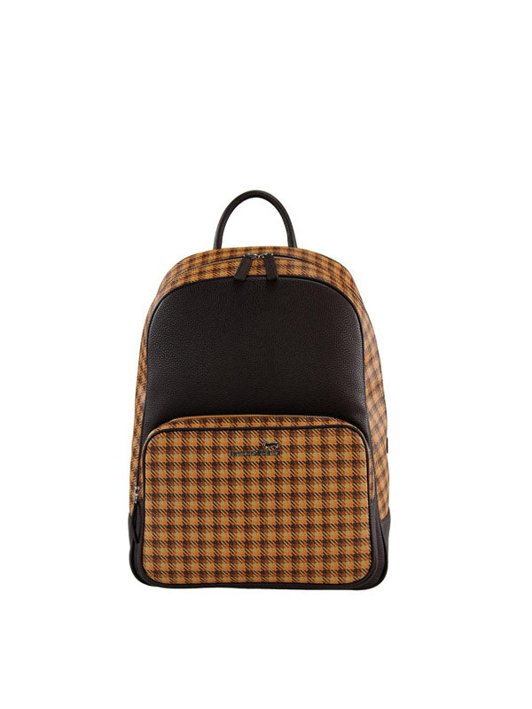 harmont&blaine Brown Houndstooth Backpack