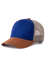 Camel Blue Curved Brim Trucker Cap