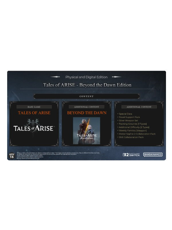 Nintendo Switch 2 Tales of ARISE – Beyond the Dawn Edition (Worldwide Exclusive)