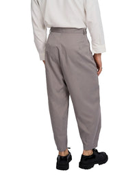 Justin Cassin Tian Cross Pleated Pants in Grey Color 4