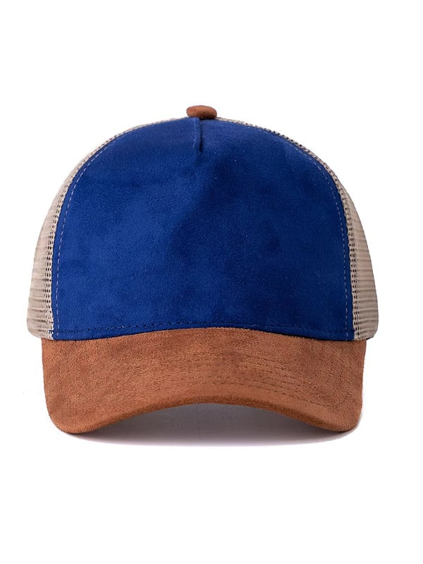 Camel Blue Curved Brim Trucker Cap 2