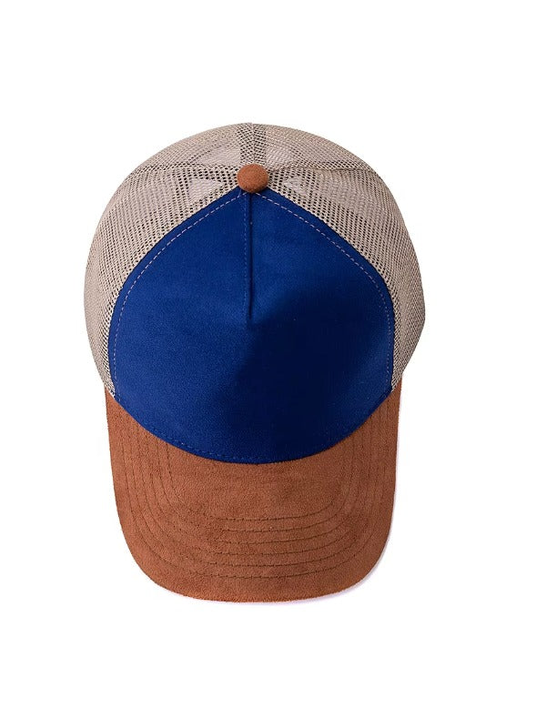 Camel Blue Curved Brim Trucker Cap 3