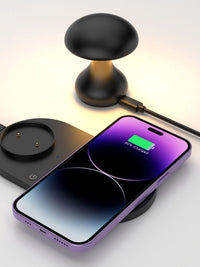 Mushroom LED Night Lamp with 15W MagSafe Wireless Charger