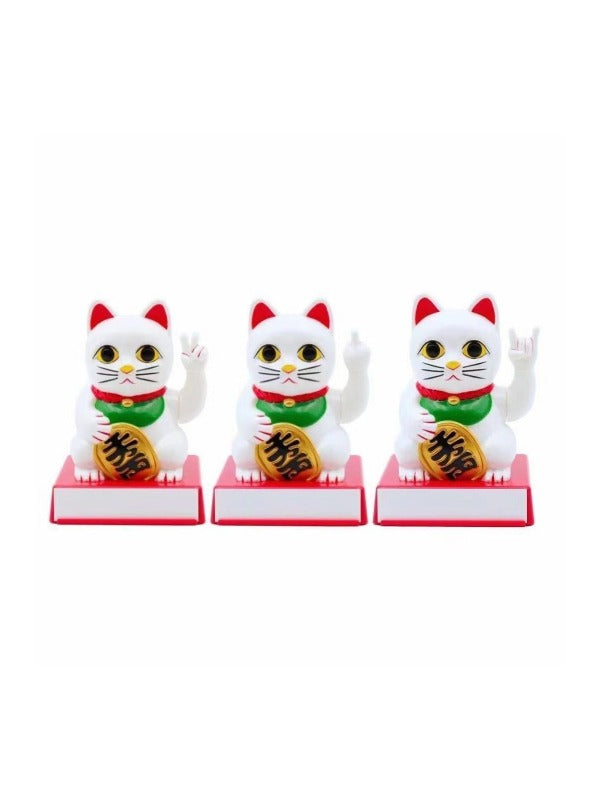 Rude Fortune Cat Figurine with Movable Arms