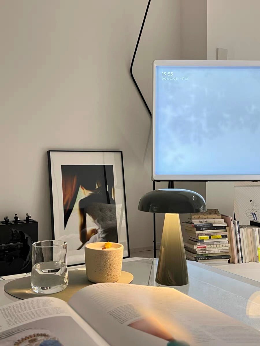 Mushroom Table Lamp – Cordless Rechargeable LED with 3-Level Touch Dimmer