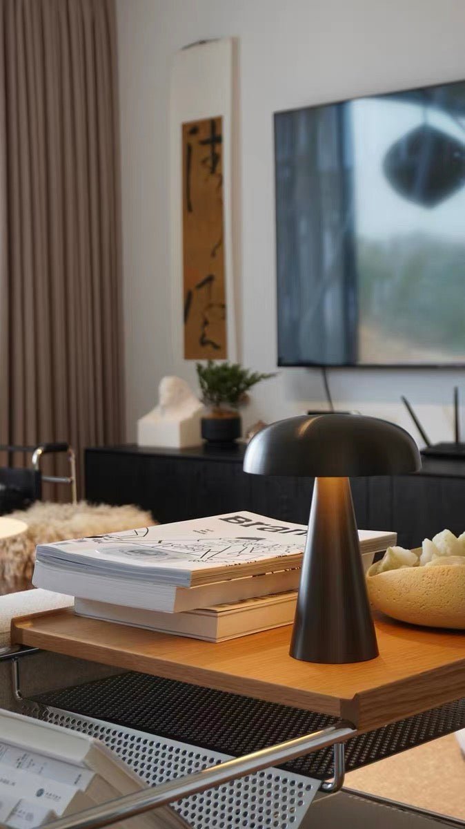 Mushroom Table Lamp – Cordless Rechargeable LED with 3-Level Touch Dimmer