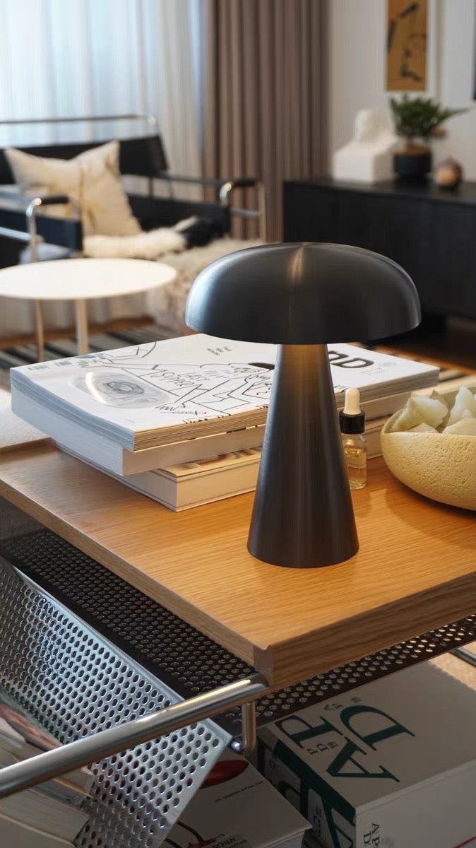 Mushroom Table Lamp – Cordless Rechargeable LED with 3-Level Touch Dimmer