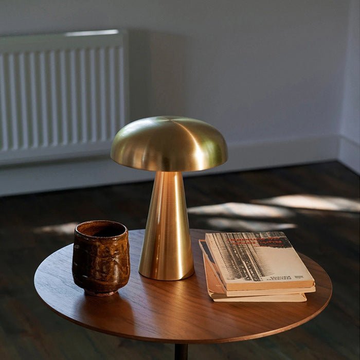 Mushroom Table Lamp – Cordless Rechargeable LED with 3-Level Touch Dimmer