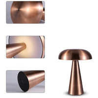 Mushroom Table Lamp – Cordless Rechargeable LED with 3-Level Touch Dimmer