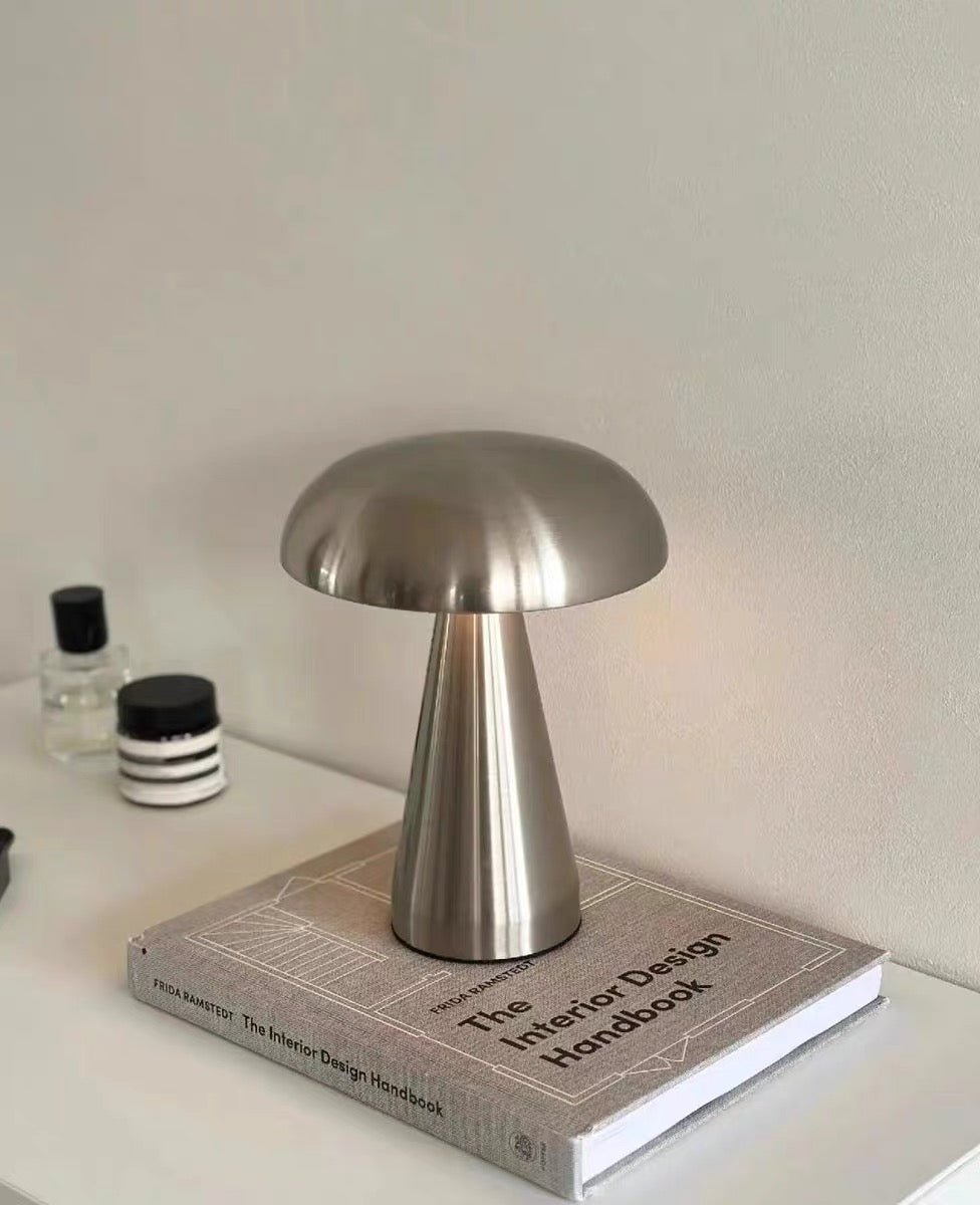 Mushroom Table Lamp – Cordless Rechargeable LED with 3-Level Touch Dimmer