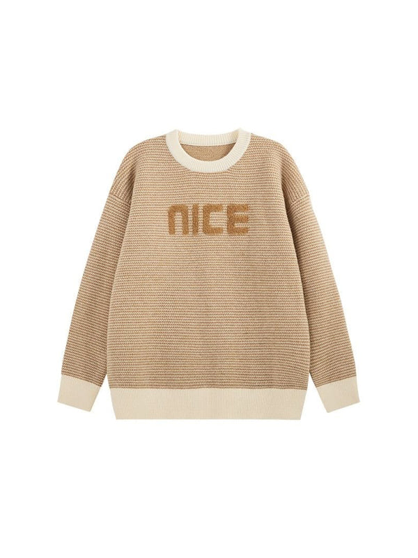 "nice" Sweater in Khaki Color