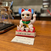 Rude Fortune Cat Figurine with Movable Arms