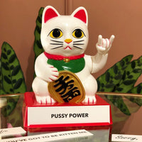 Rude Fortune Cat Figurine with Movable Arms