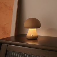 Wood Carved Mushroom Night Light – Beech & Walnut