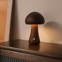 Wood Carved Mushroom Night Light – Beech & Walnut