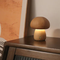 Wood Carved Mushroom Night Light – Beech & Walnut