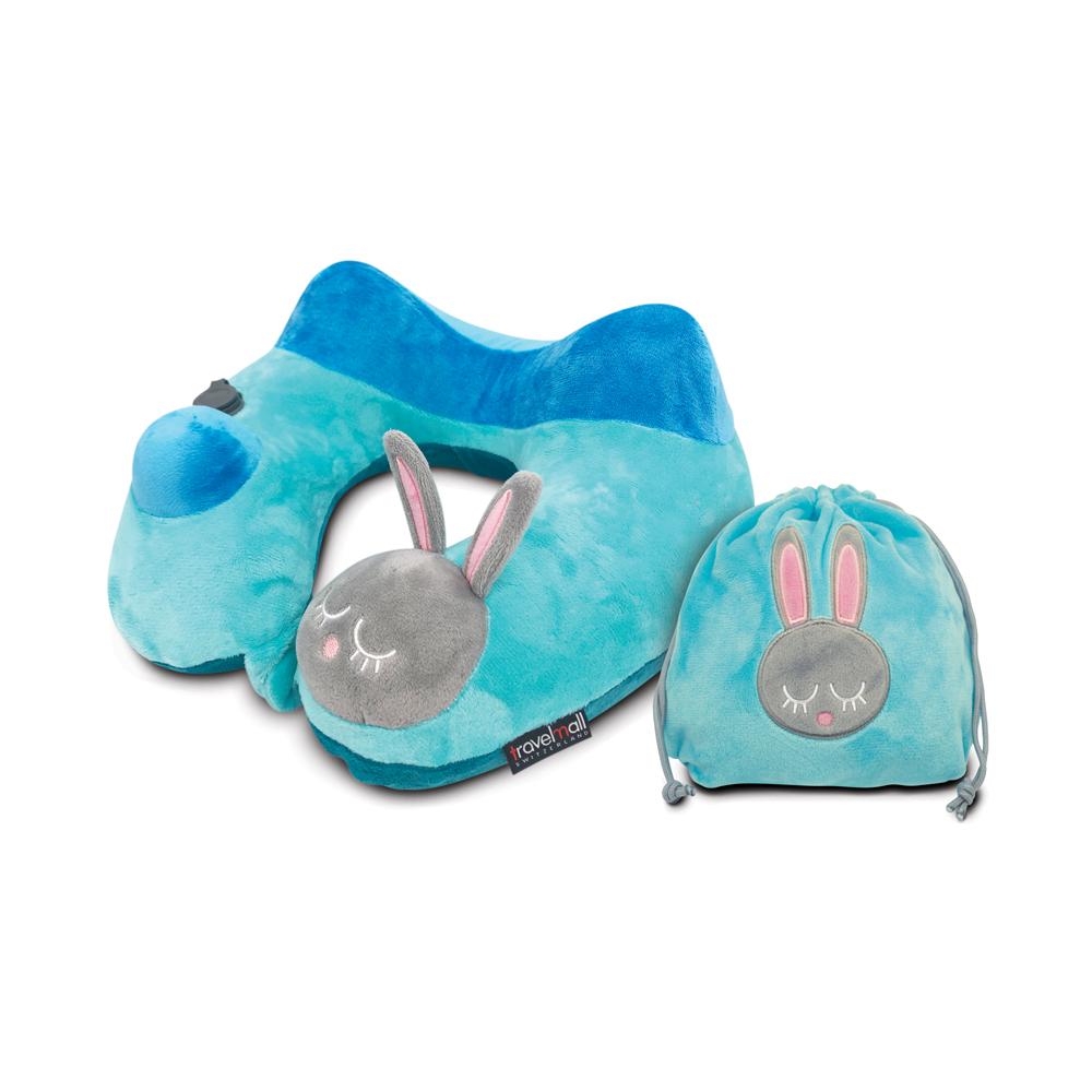 Travelmall Kid's Inflatable Neck Pillow With Patented 3D Pump, Rabbit Edition