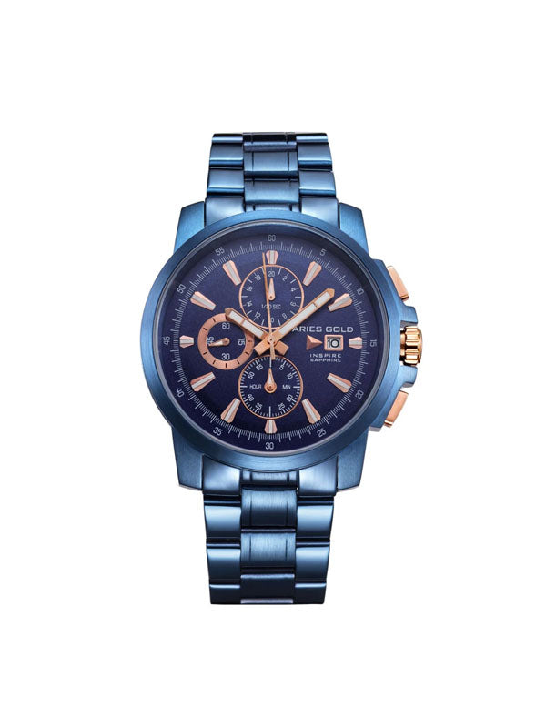 Aries Gold Inspire Contender Blue Stainless Steel G 7301 BU-BURG Watch